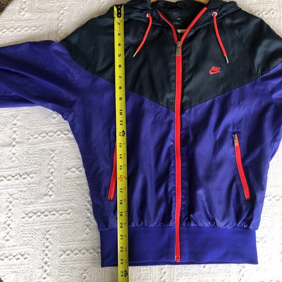VTG 90s Nike The Windrunner Windbreaker Hooded Running Jacket Womens Medium - Picture 14 of 15